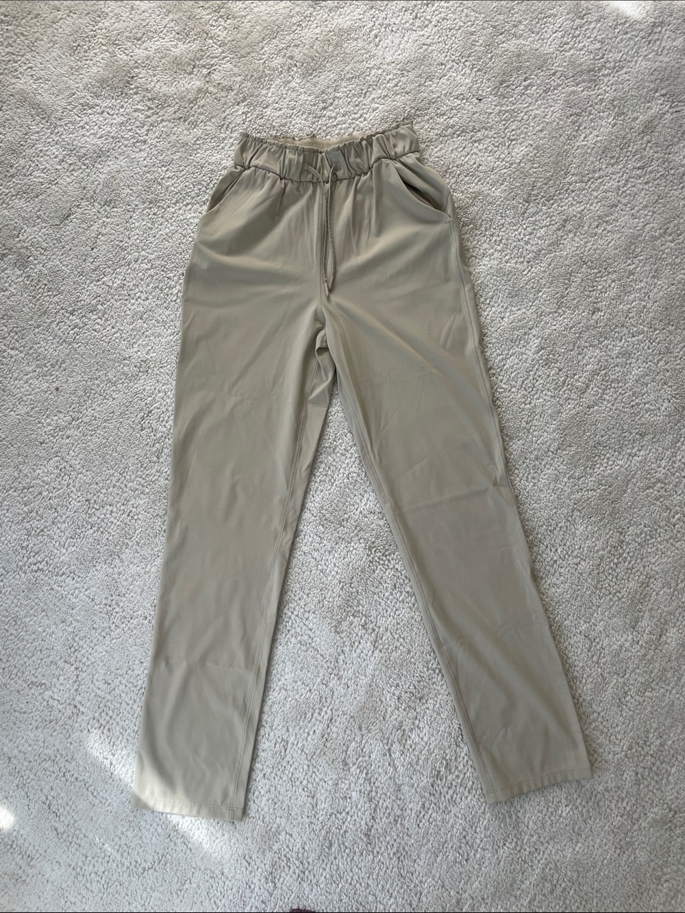 lululemon athletica Straight Leg Drawstring Pants - Light Beige